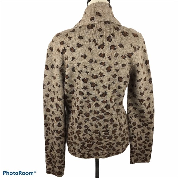Belvedere Animal Print Wool Mohair Blend Cardigan - Picture 2 of 5